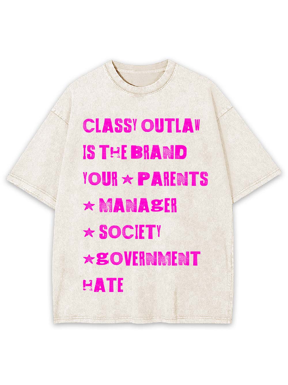 Classy Outlaw Rebellion Washed Tshirt