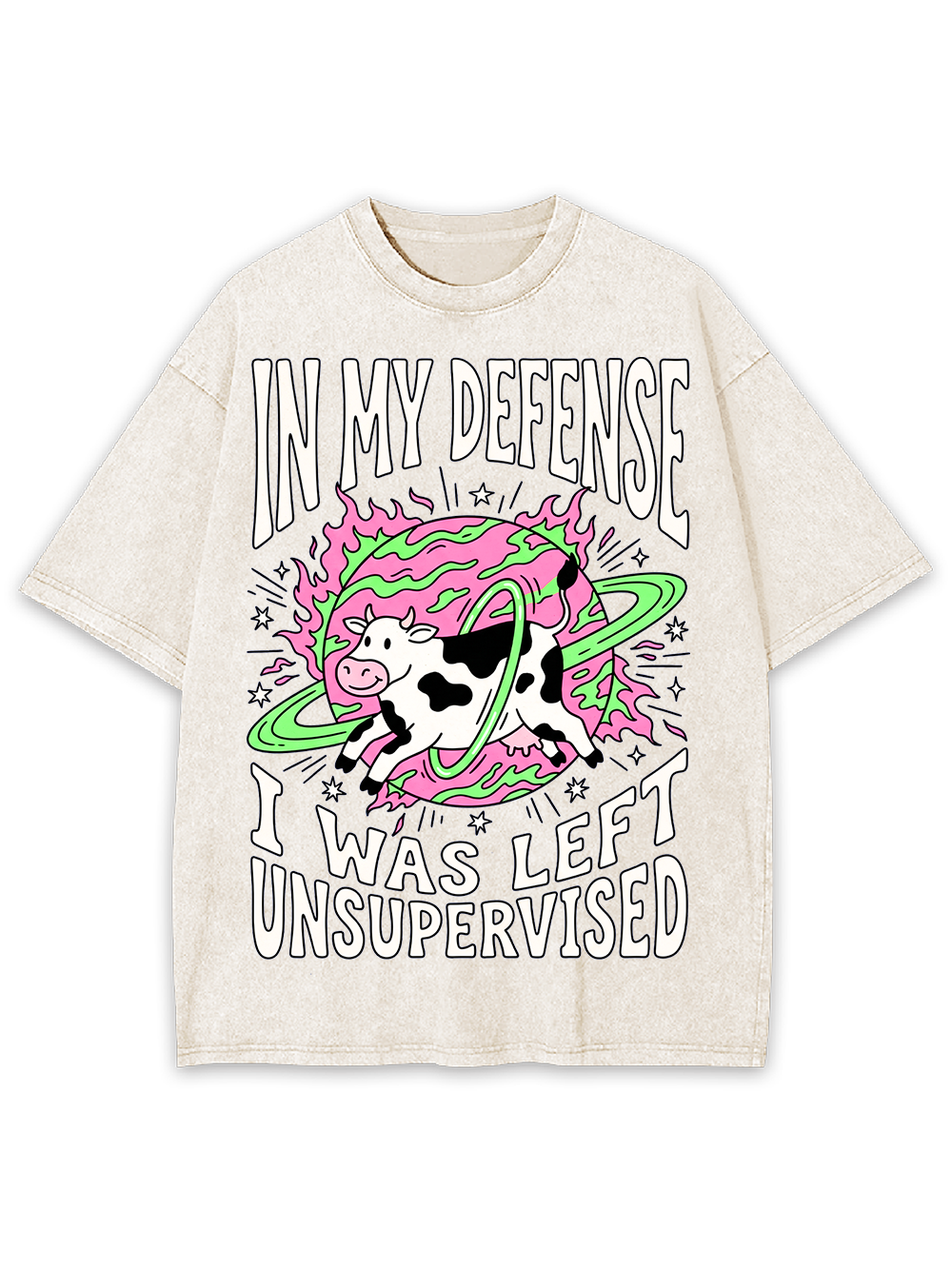 UNSUPERVISED COW AAA WASHED TSHIRT