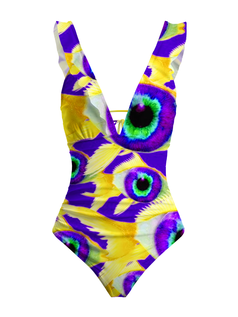 EYE STORM V-NECK ONE PIECE SWIMSUIT