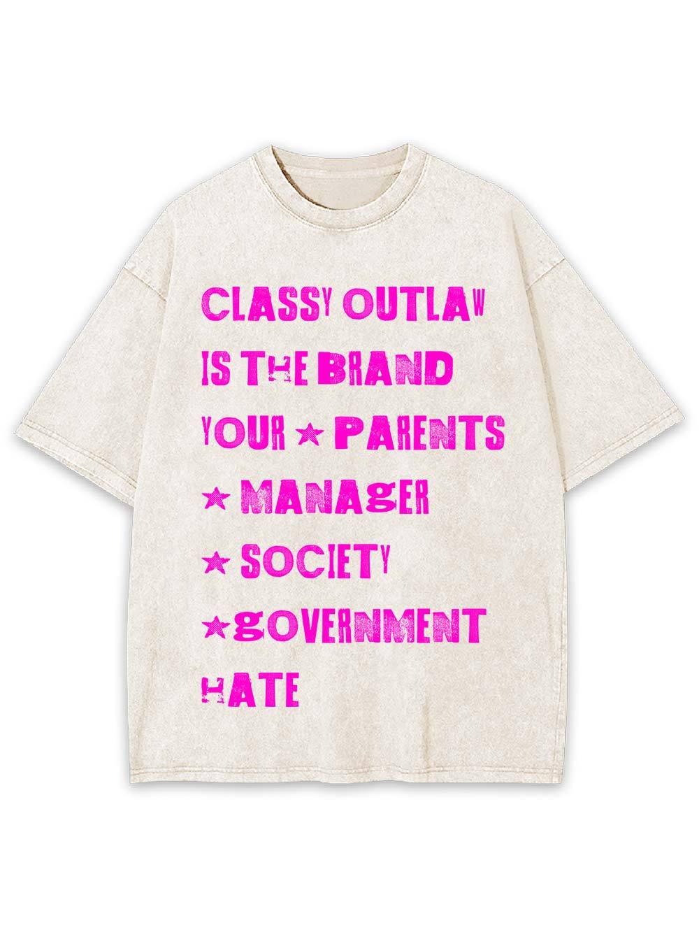 Classy Outlaw Rebellion Washed Tshirt