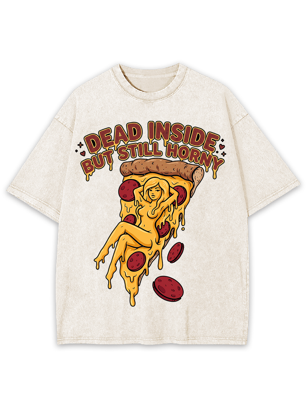 HORNY PIZZA AAA WASHED TSHIRT
