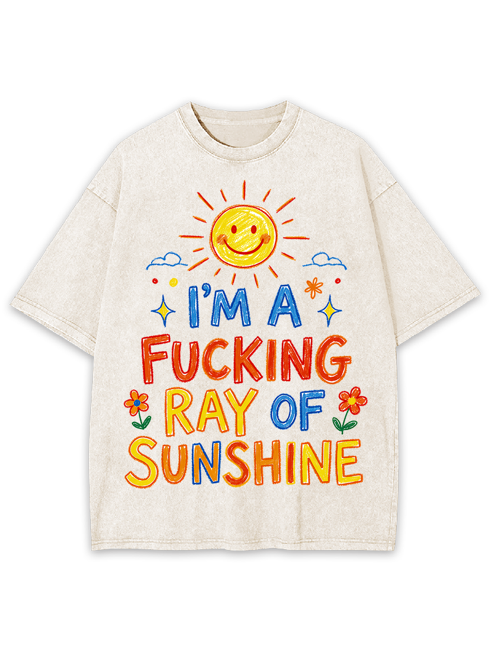 RAY OF SUNSHINE MESH JERSEY AAA WASHED TSHIRT
