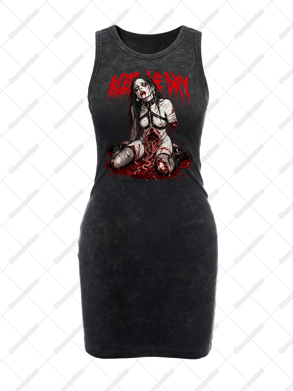 ROAR OF THE GUTS VINTAGE BODYCON TANK DRESS