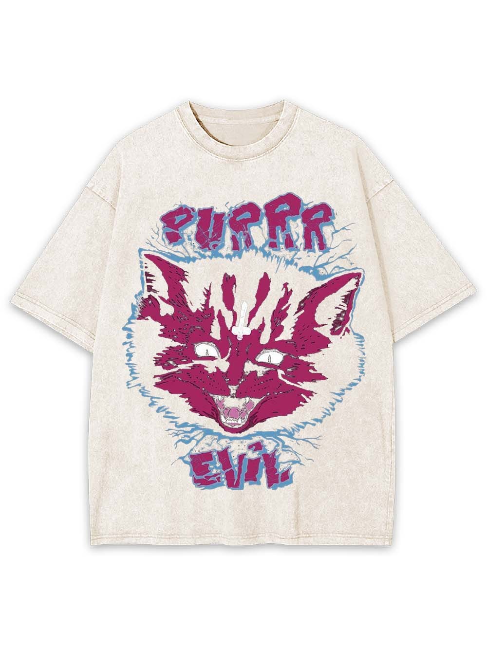 PURRR EVIL CAT WASHED TSHIRT