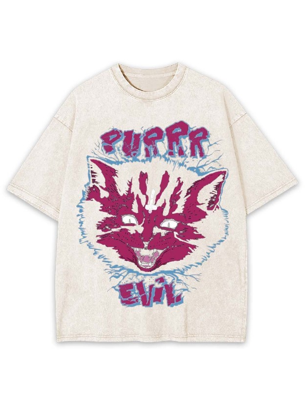 PURRR EVIL CAT WASHED TSHIRT