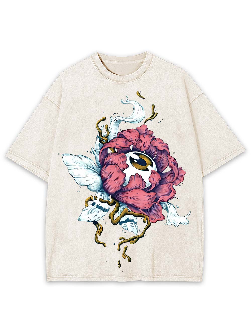 Floral Eye Fusion Washed Tshirt