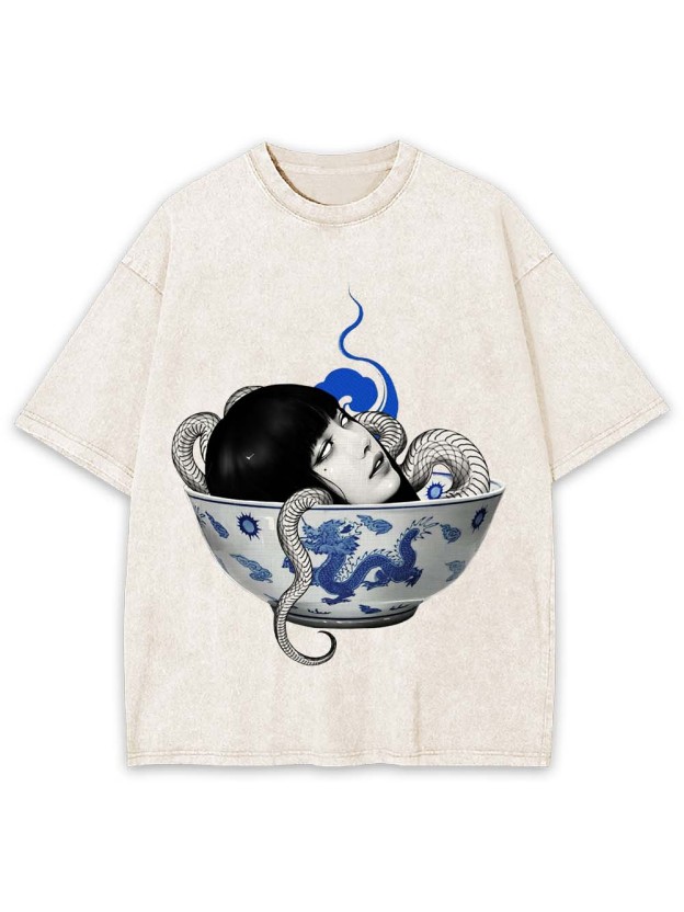 Snake Maiden in the Bowl Washed Tshirt