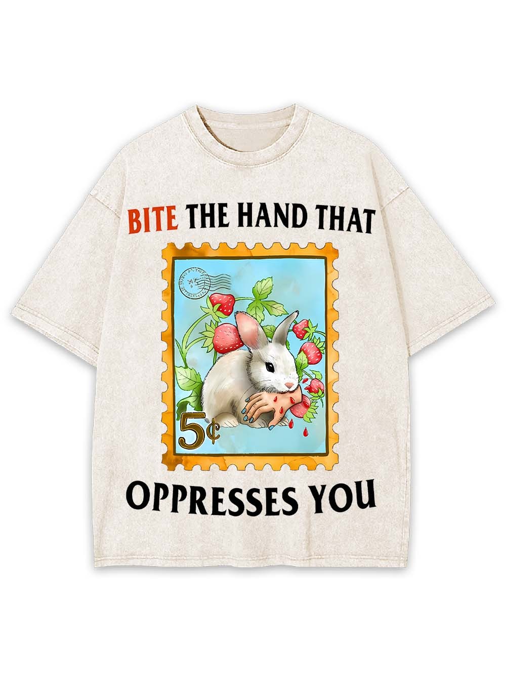 Bite The Hand That Oppresses You Washed Tshirt