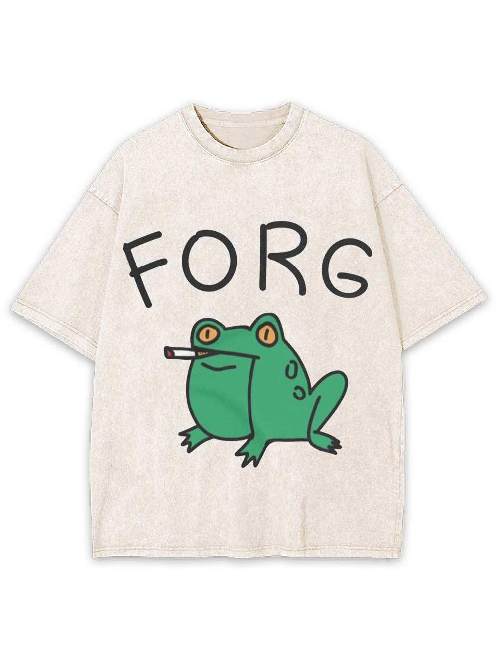 Forg the Smoking Frog Washed Tshirt