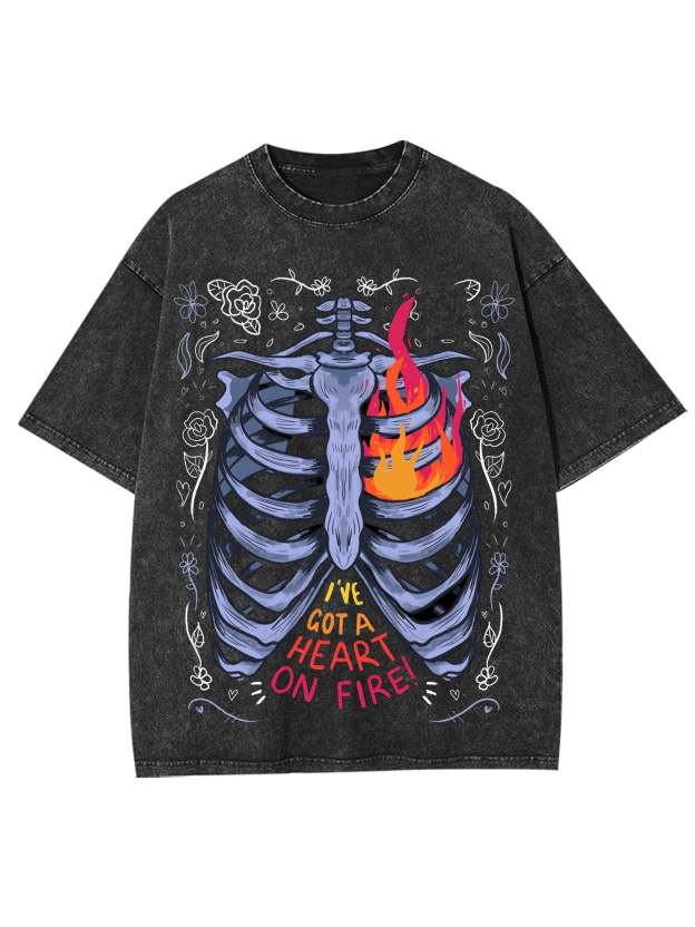 I've Got A Heart On Fire Washed Tshirt