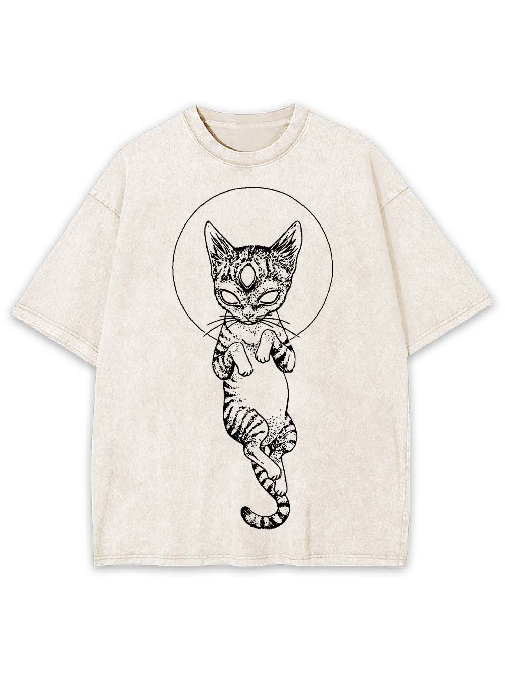 MYSTICAL THIRD-EYE CAT WASHED TSHIRT