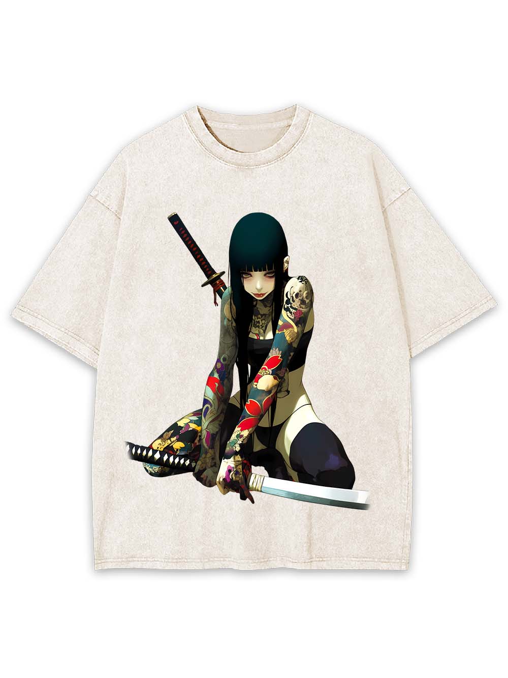 Tattooed Blade Warrior Washed Tshirt
