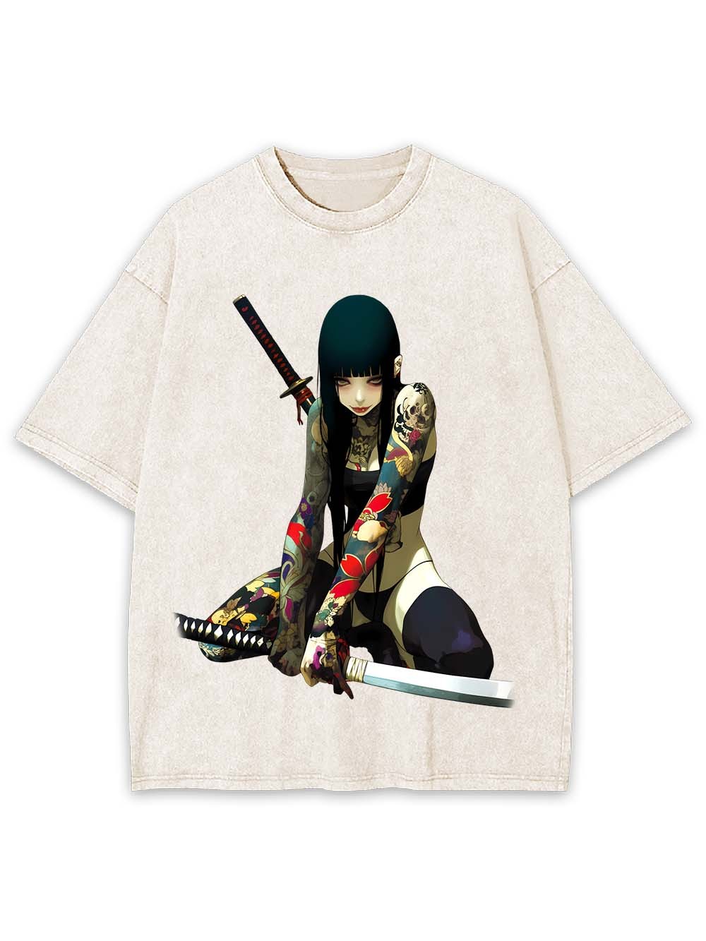 Tattooed Blade Warrior Washed Tshirt