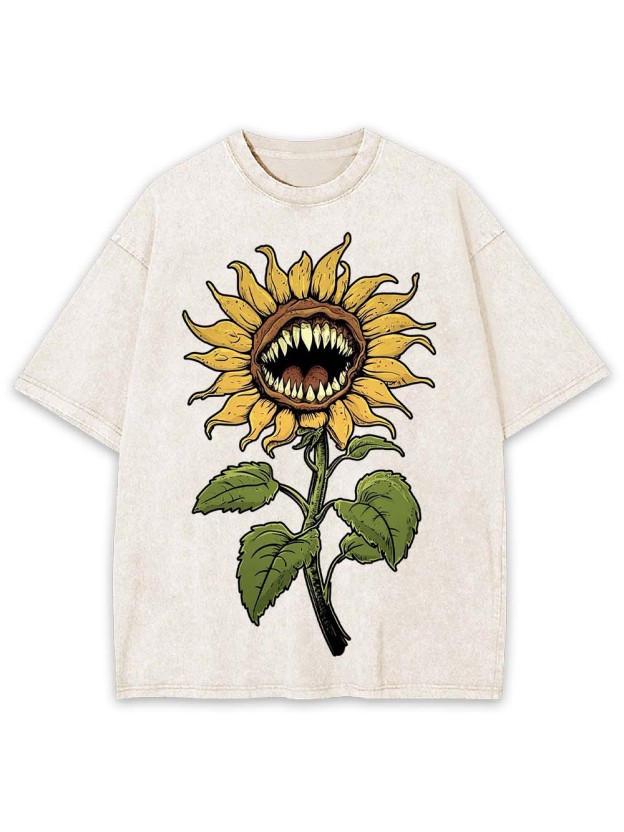 Venomous Sunflower Washed Tshirt