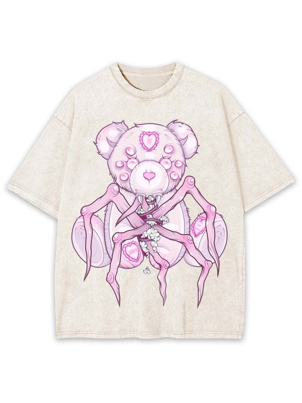 Spider Teddy Nightmare Washed Tshirt
