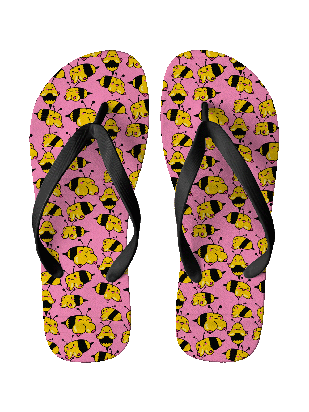 Playful Bumblebee Bliss FLIP FLOPS
