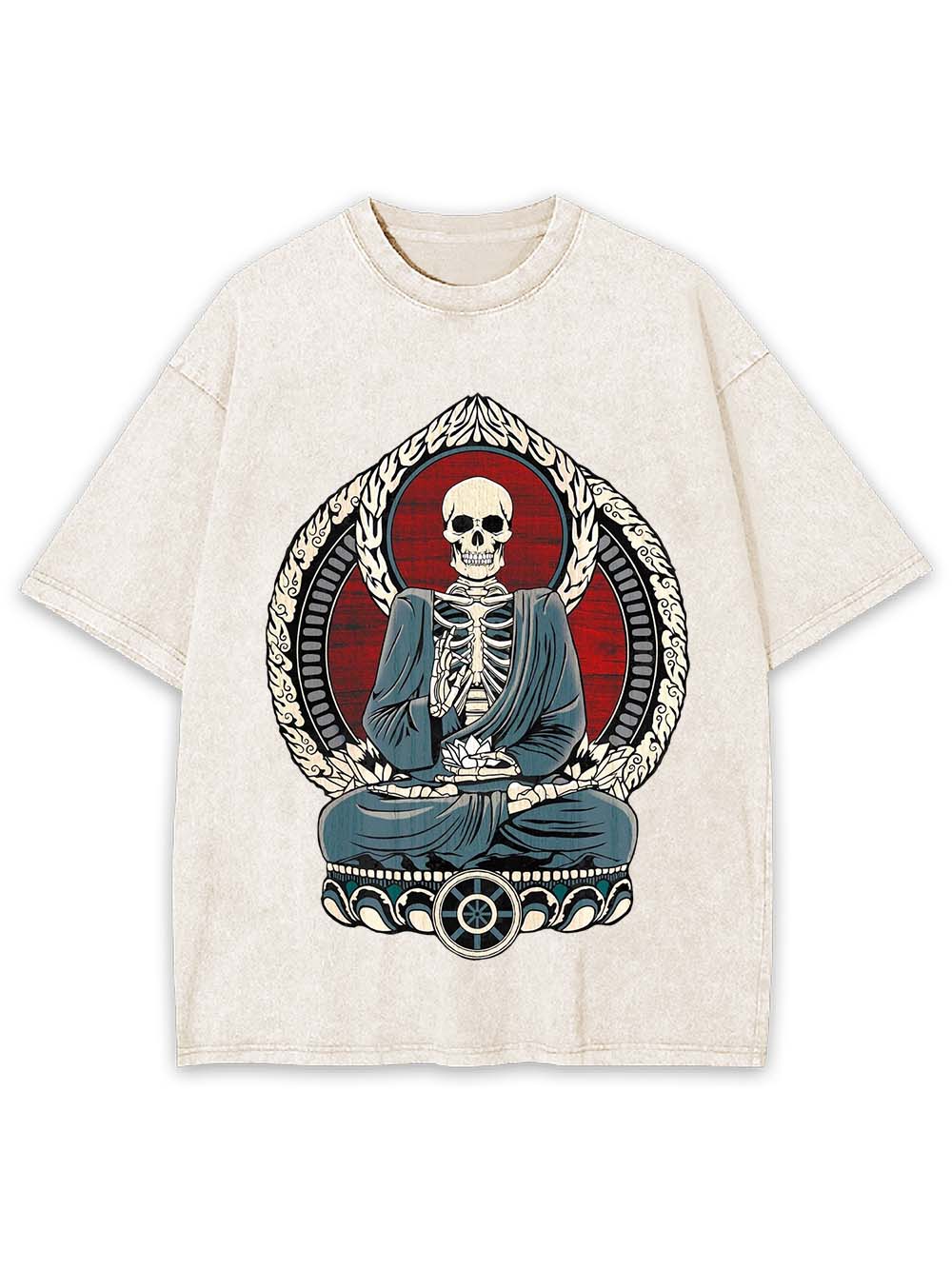 Skeleton Buddha Serenity Washed Tshirt