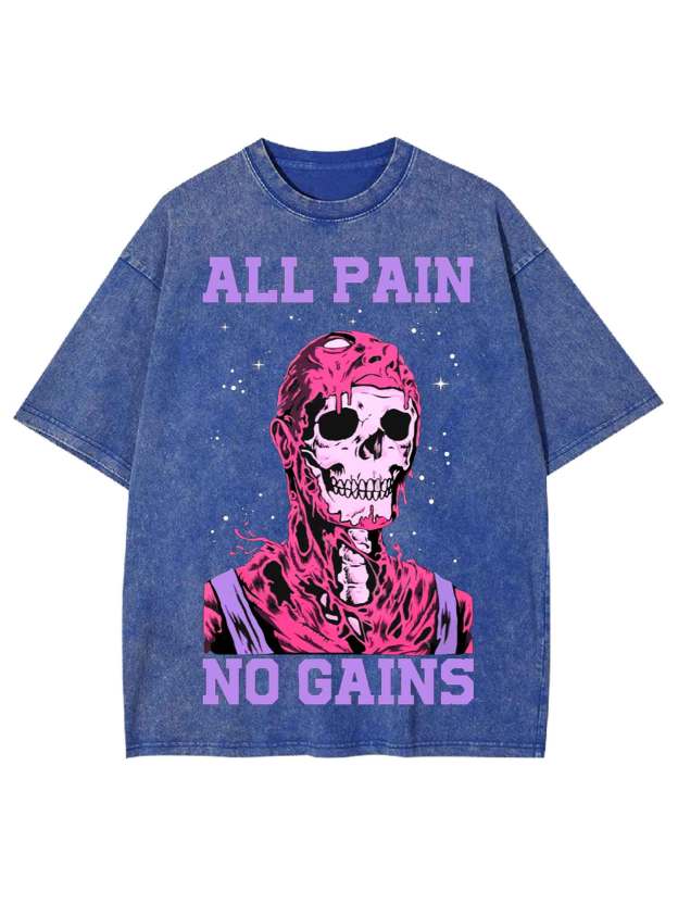 All Pain No Gains Washed Tshirt