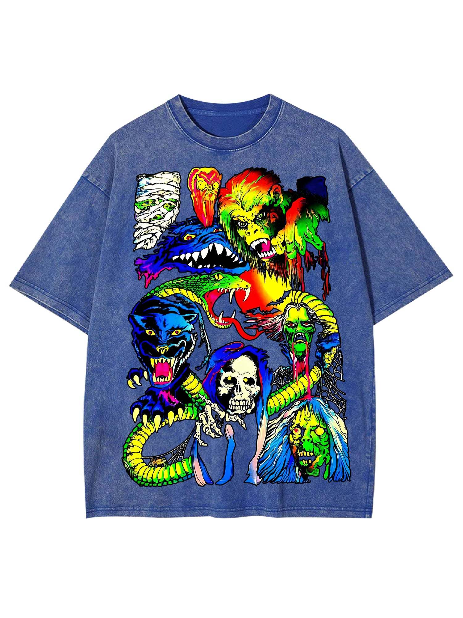 Psychedelic Monster Mash Washed Tshirt