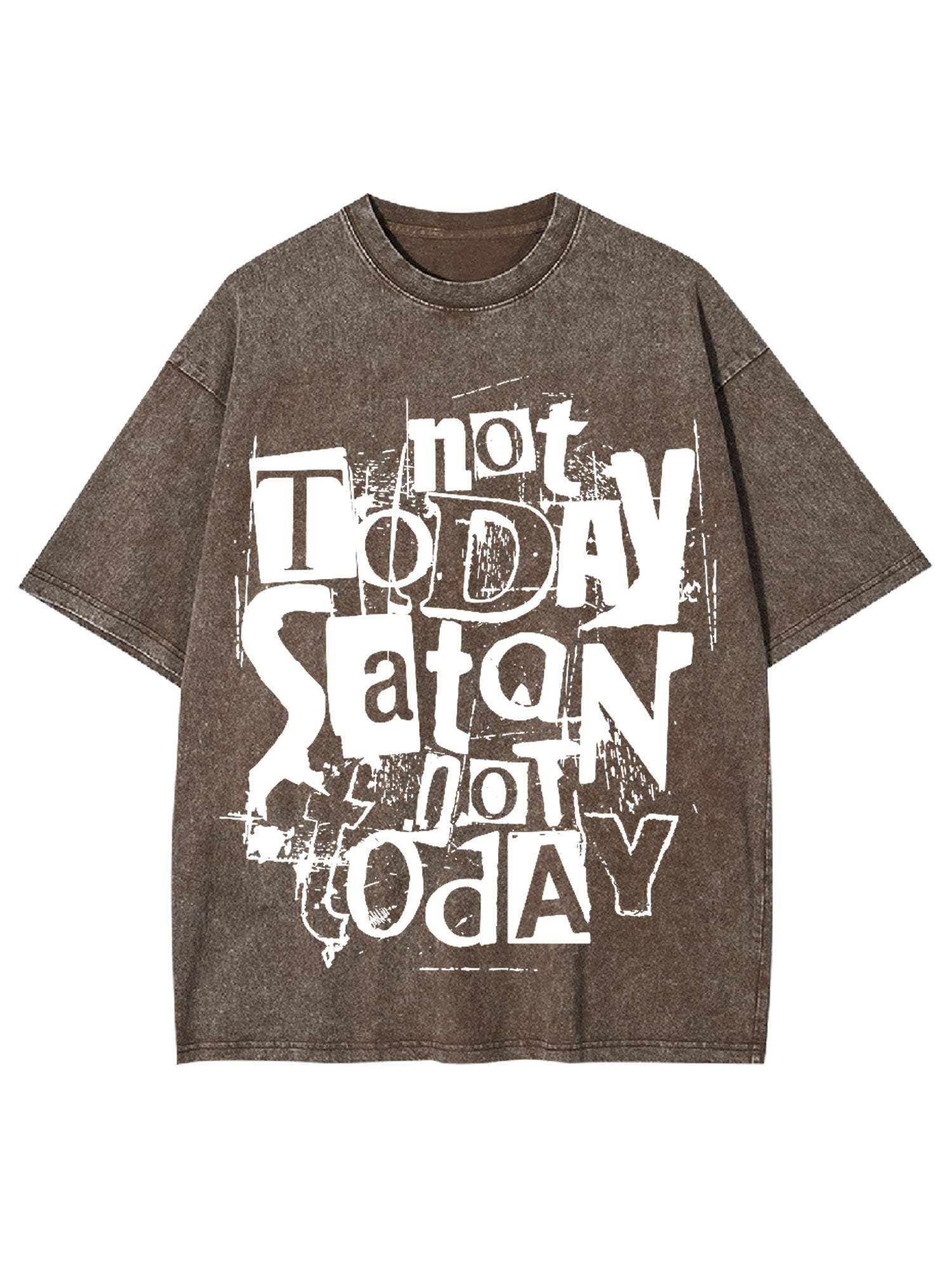 Not Today Satan Washed Tshirt-ClassyOutlaw Sale