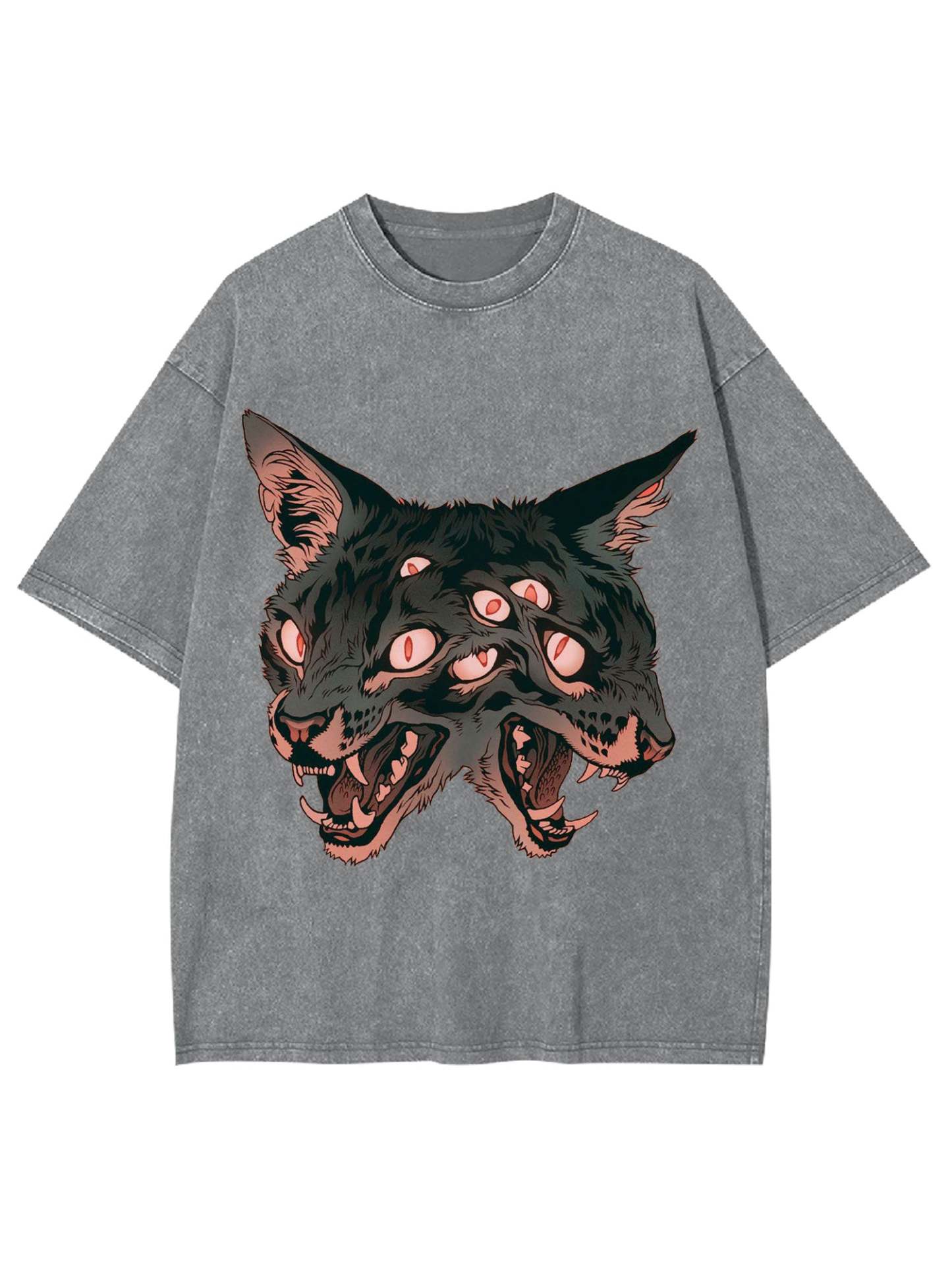 Two Headed Wolf Washed Tshirt