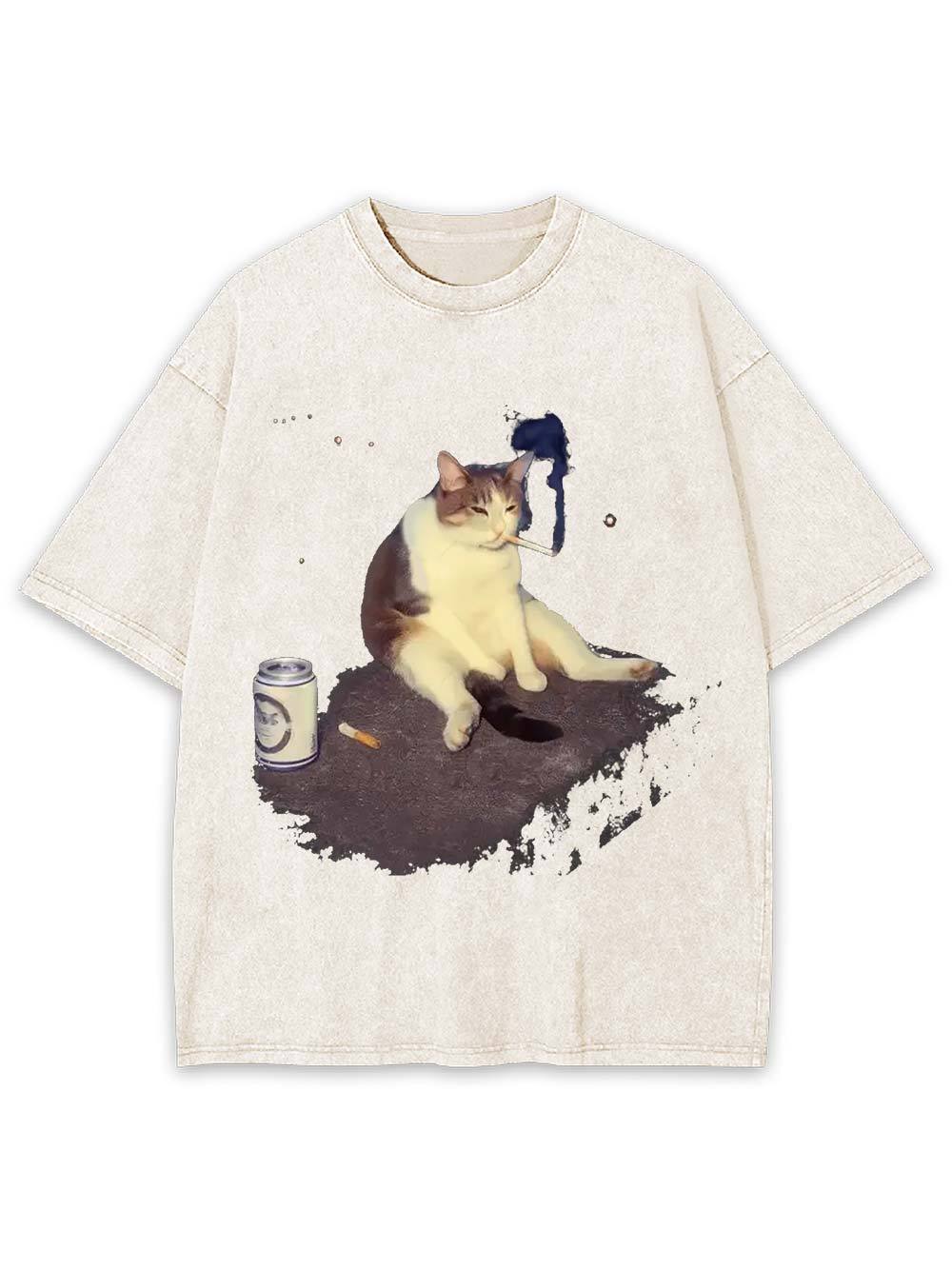 Chill Cat Vibes Washed Tshirt Washed Tshirt