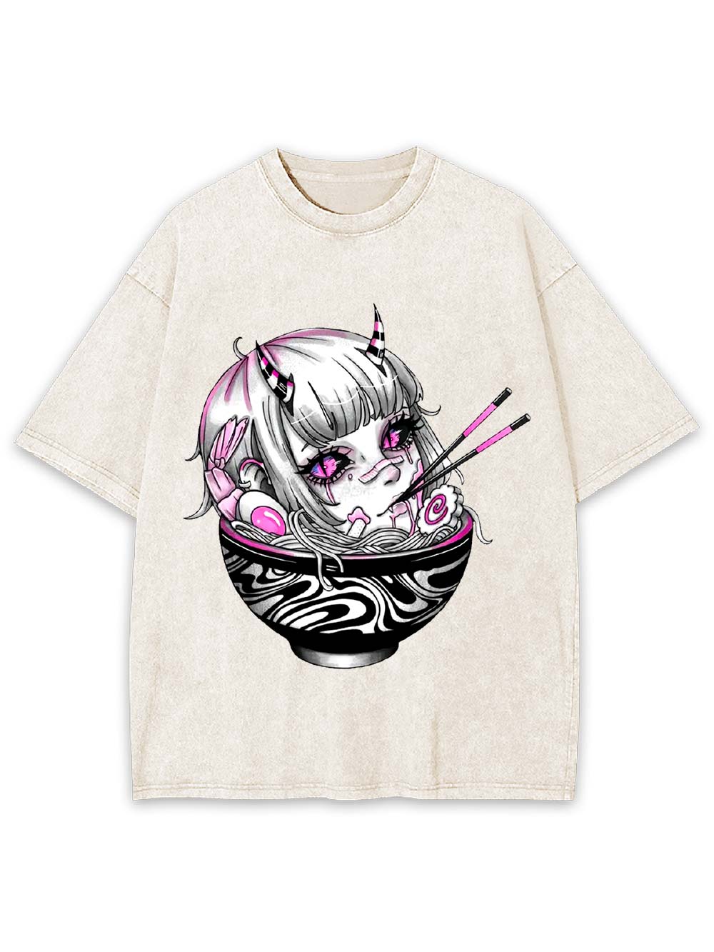 Demon in the Ramen Bowl Washed Tshirt