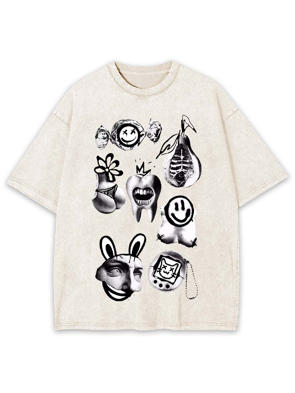 Abstract Chaos Collage Washed Tshirt