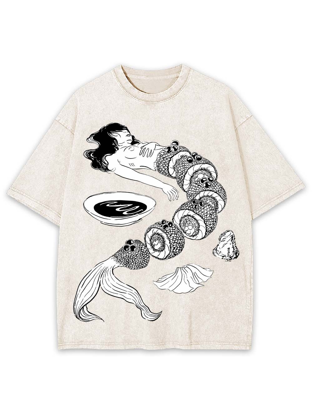 Human Sushi Slices Washed Tshirt
