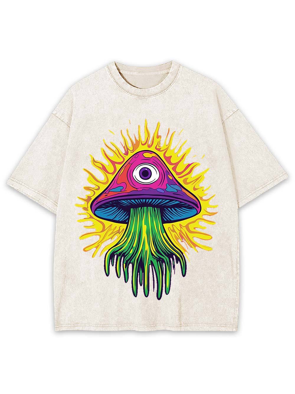 Trippy mushroom Washed Tshirt
