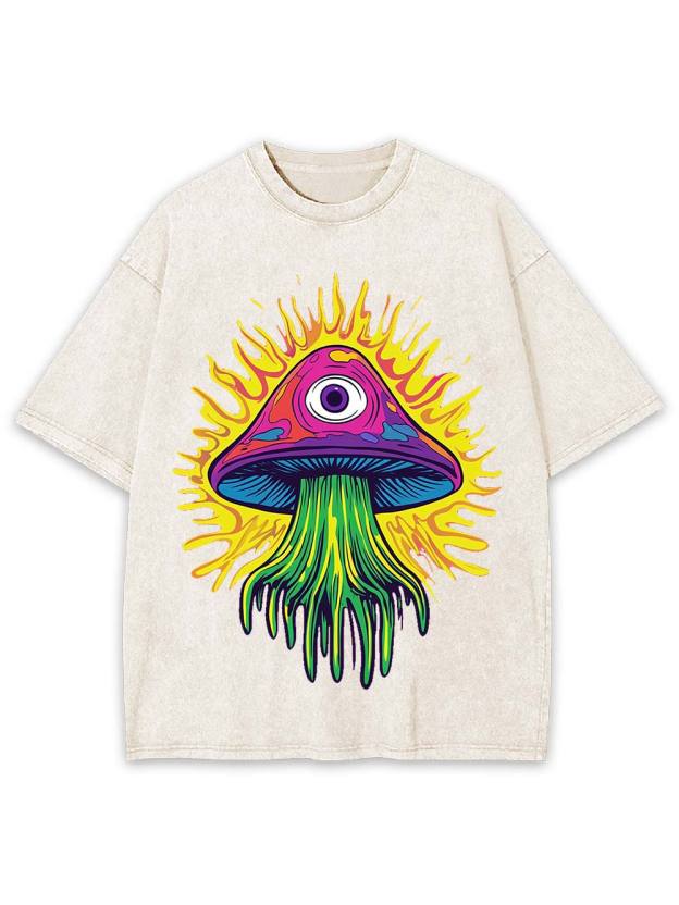 Trippy mushroom Washed Tshirt
