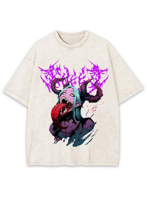 Demonic Elegance Unleashed Washed Tshirt