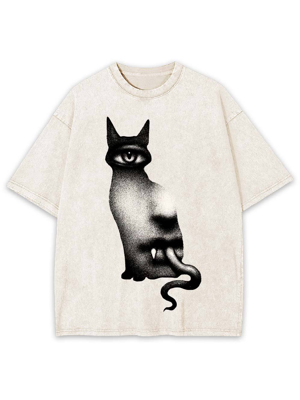 Surreal Feline Vision Washed Tshirt