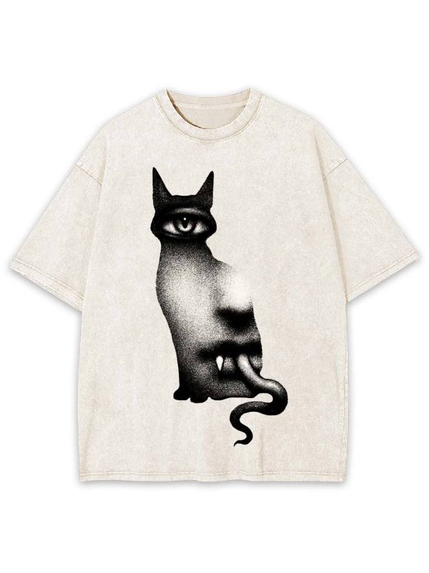 Surreal Feline Vision Washed Tshirt
