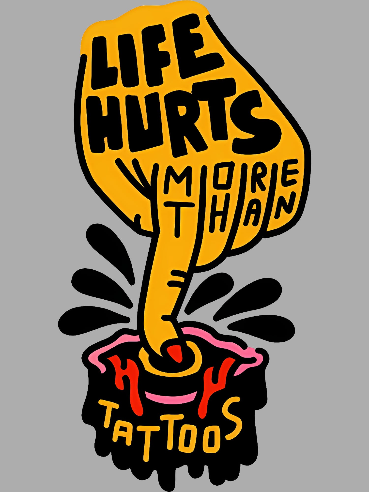 Life Hurts More Than Tattoos Washed Tshirt