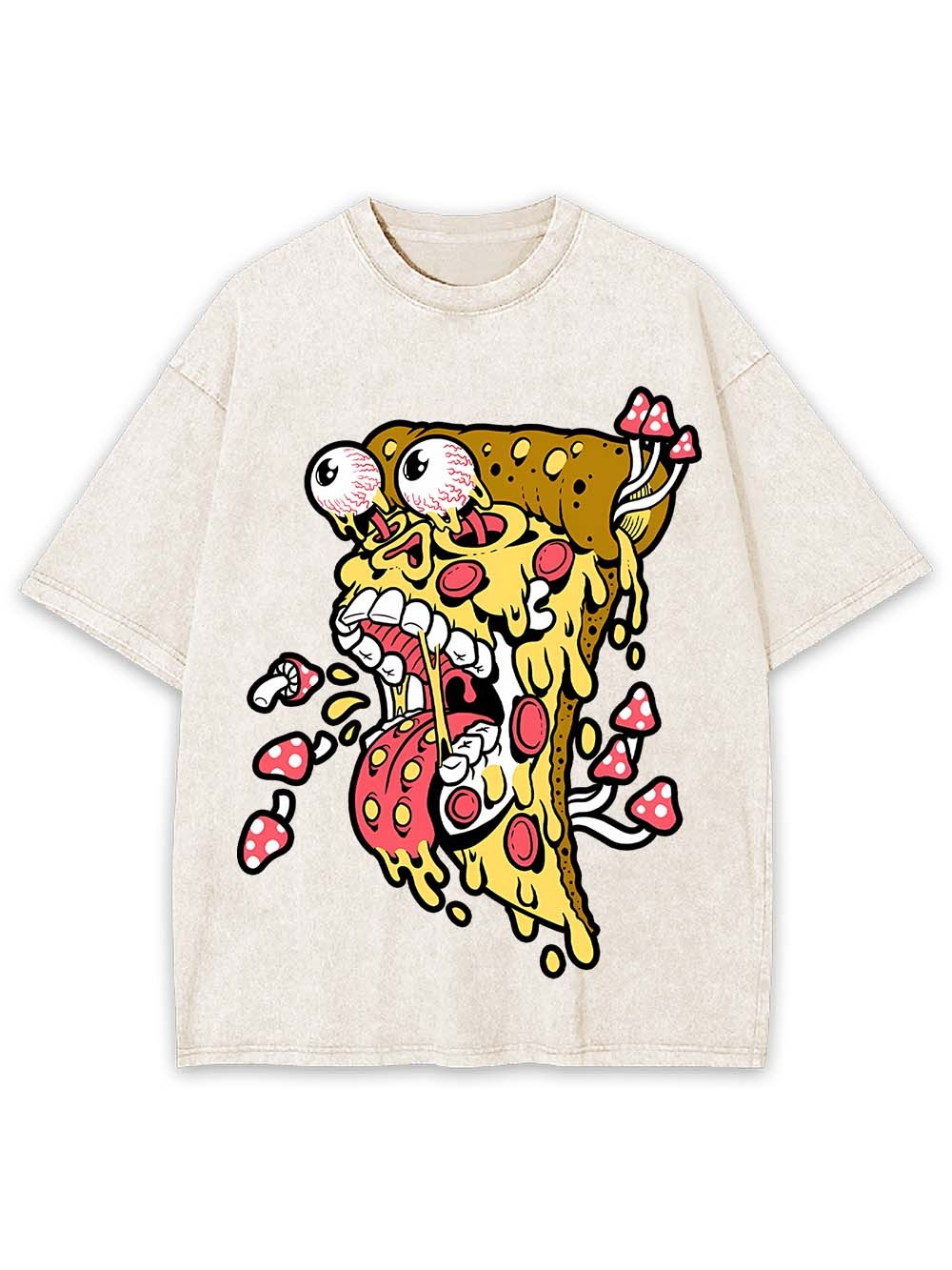 Trippy Pizza Madness Washed Tshirt