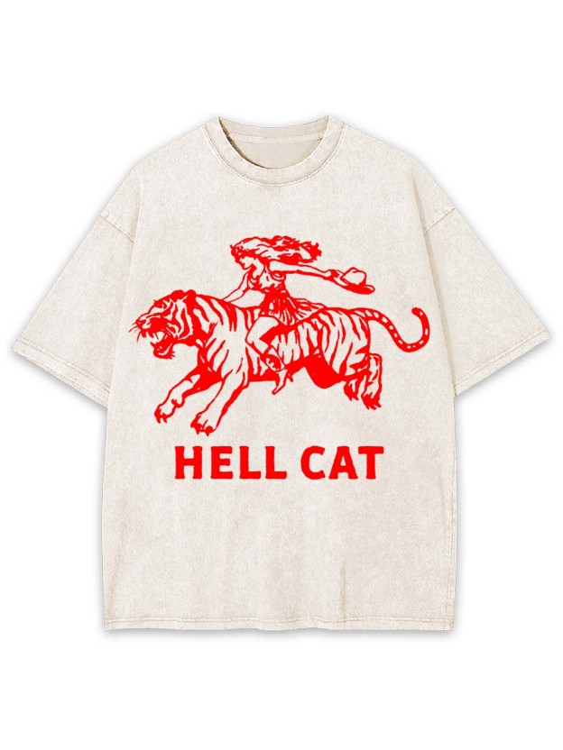 Hell Cat Washed Tshirt