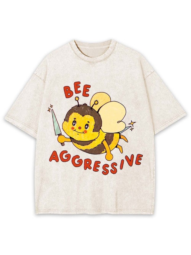 Bee Aggressive Washed Tshirt