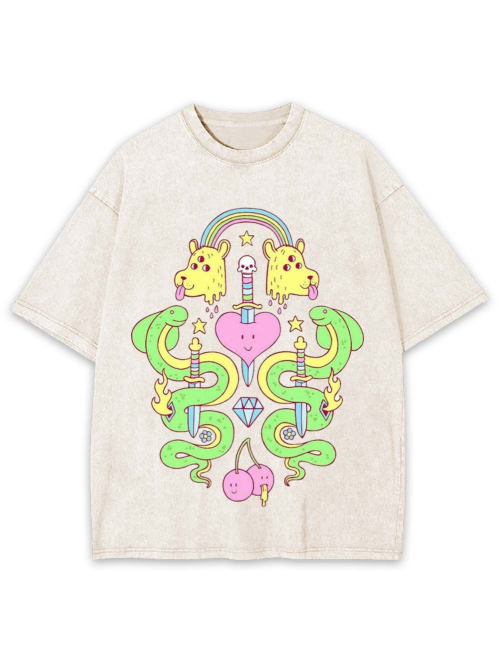 Serpents And Symbols Washed Tshirt