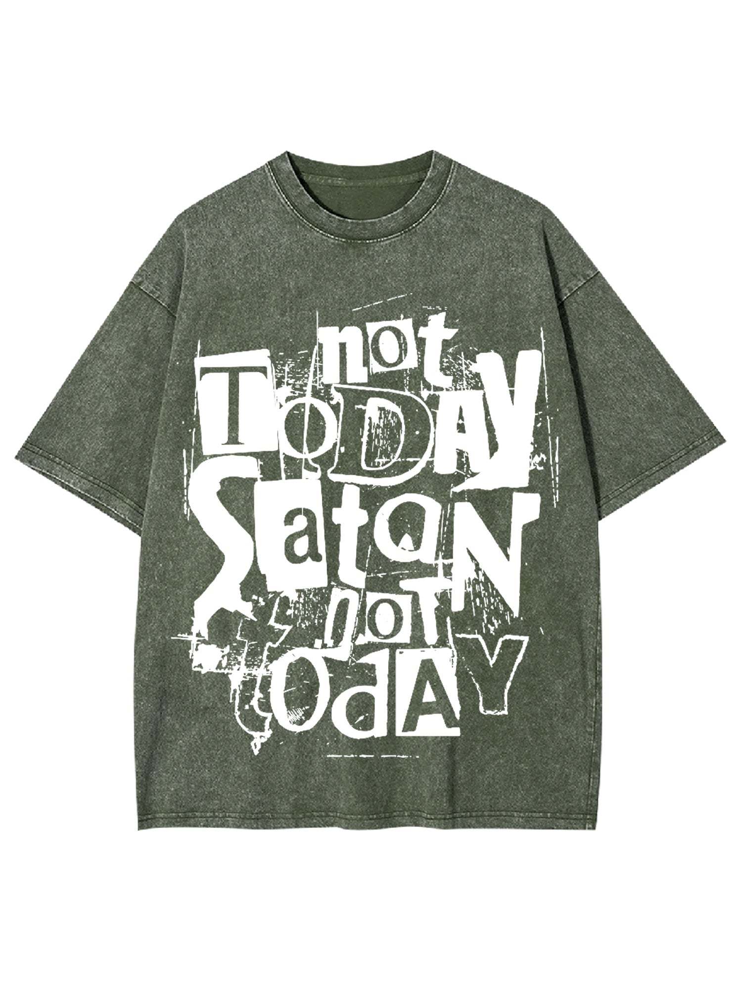 Not Today Satan Washed Tshirt