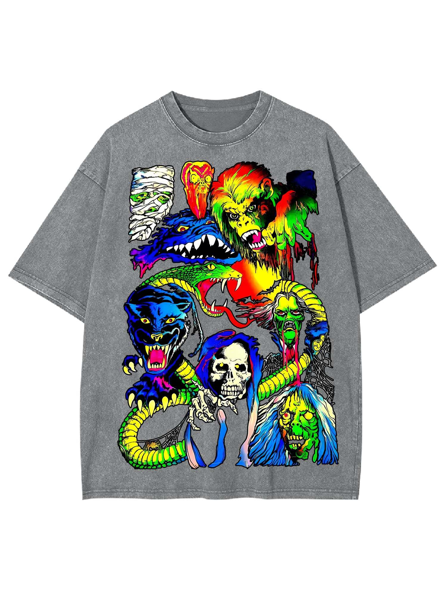 Psychedelic Monster Mash Washed Tshirt