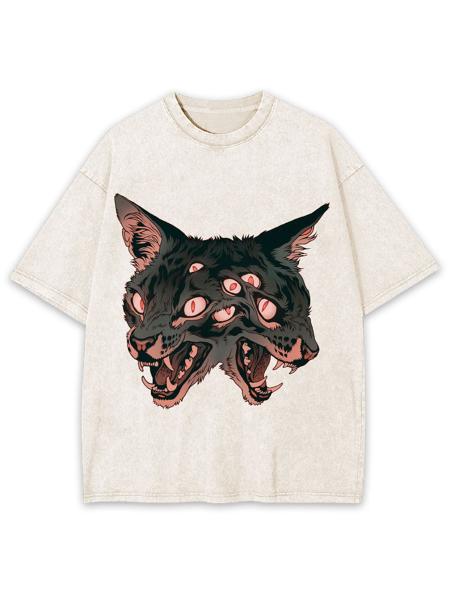 Two Headed Wolf Washed Tshirt