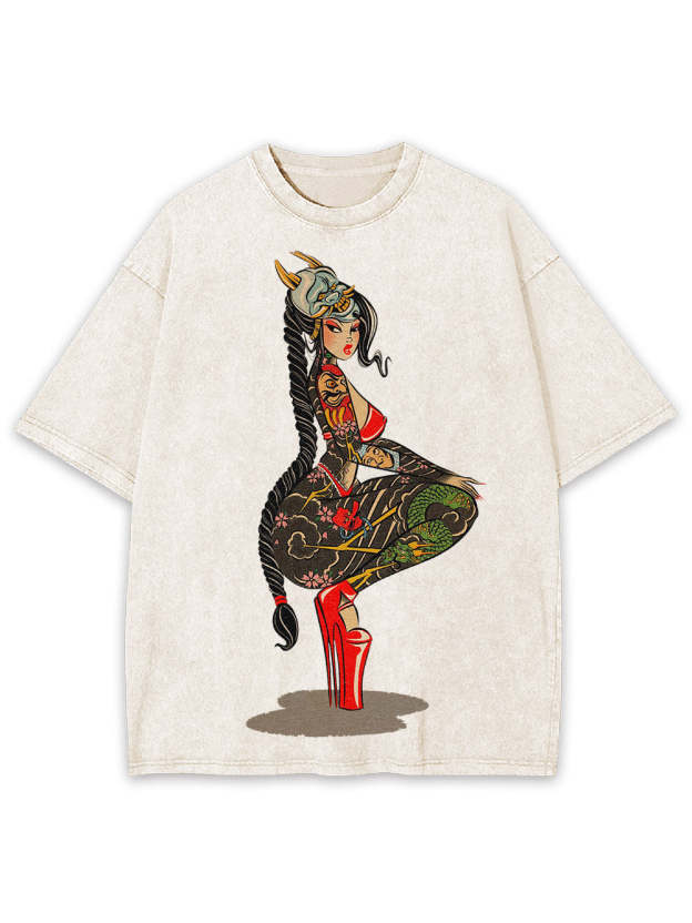 Tattooed Warrior Washed Tshirt