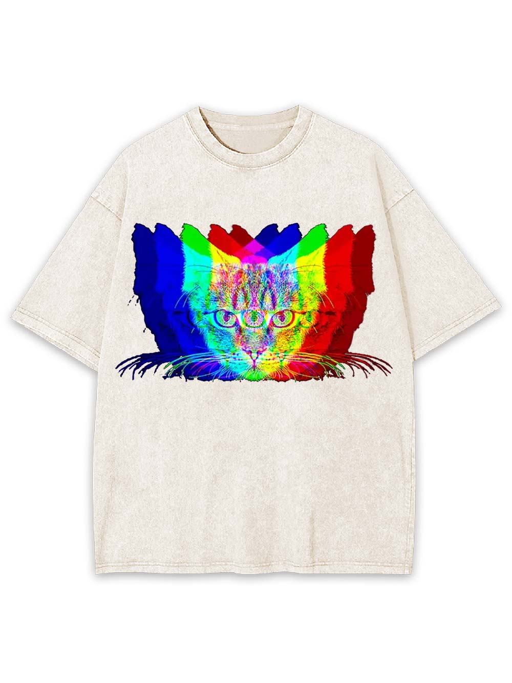 Trippy Cat Vision Washed Tshirt