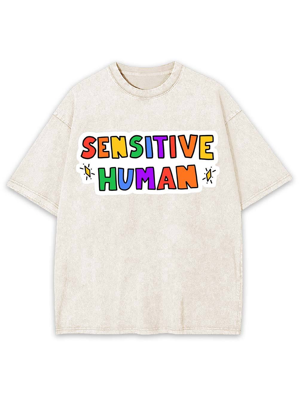 Sensitive Human Washed Tshirt