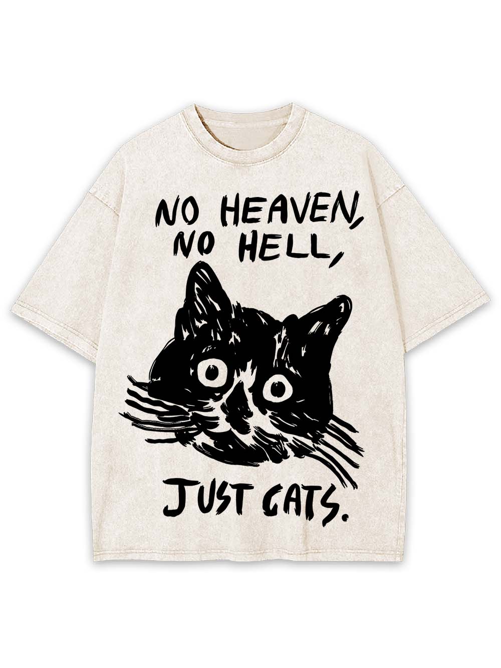 No Heaven, No Hell, Just Cats Washed Tshirt