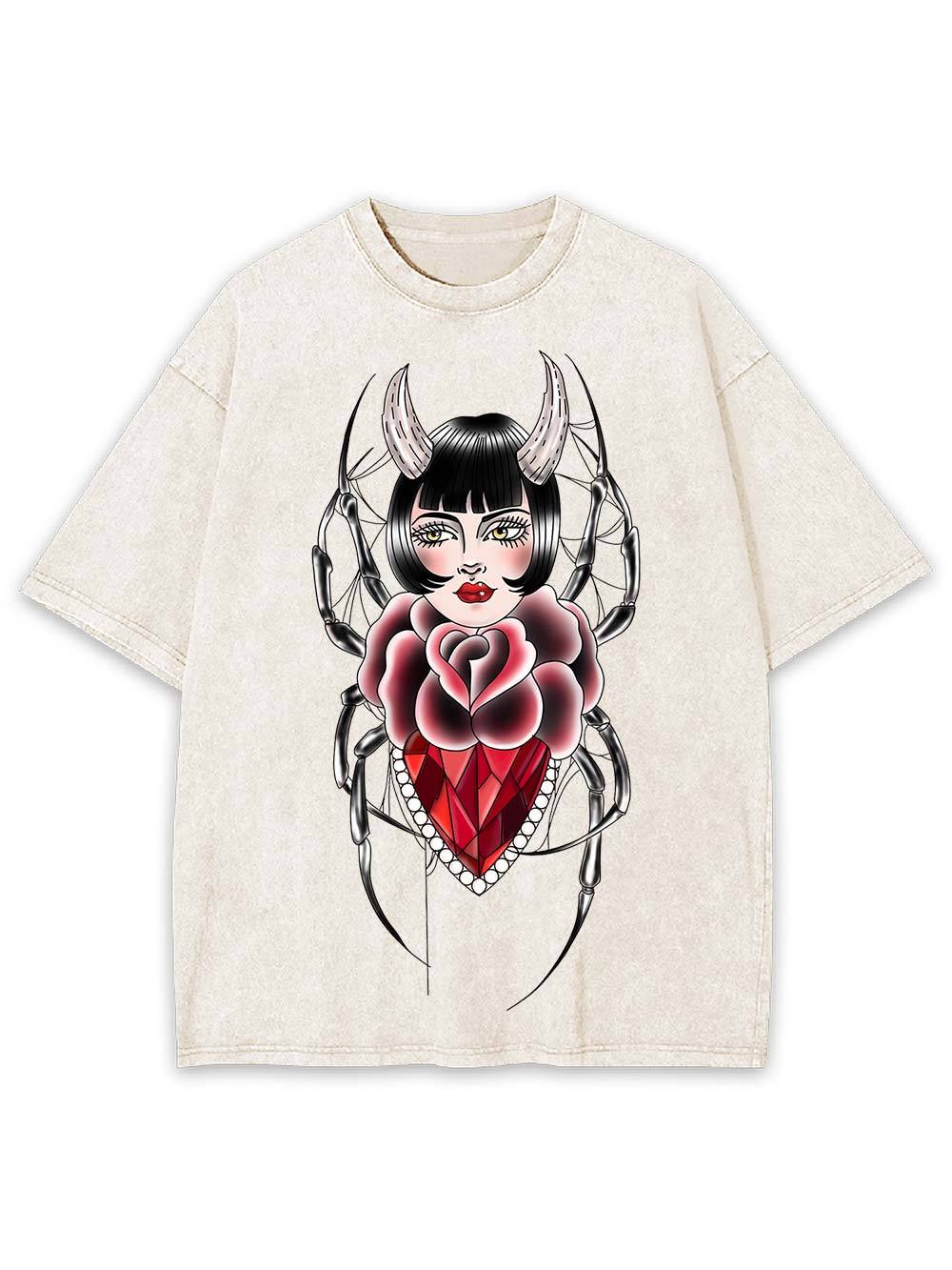 Horned Siren Spider Washed Tshirt
