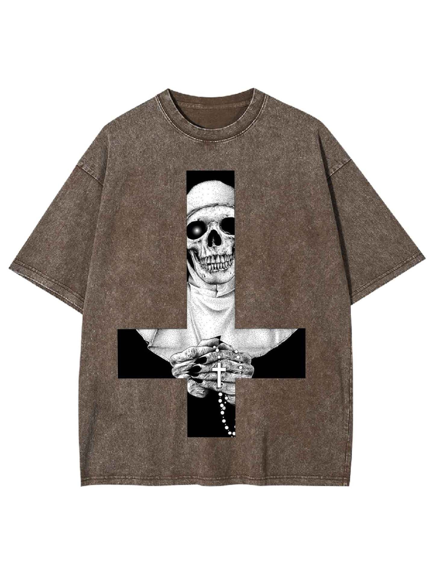 Skeletal Nun Washed Tshirt