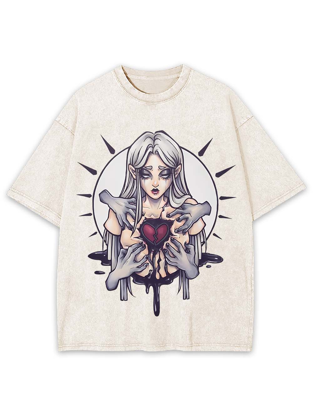 BROKEN HEART GRASP WASHED TSHIRT