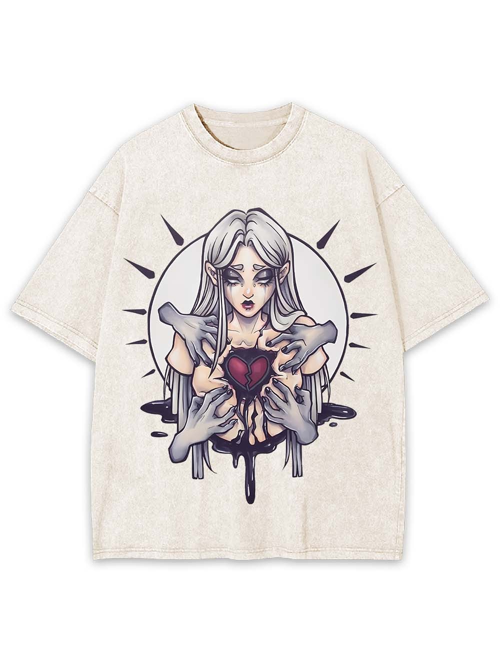 BROKEN HEART GRASP WASHED TSHIRT